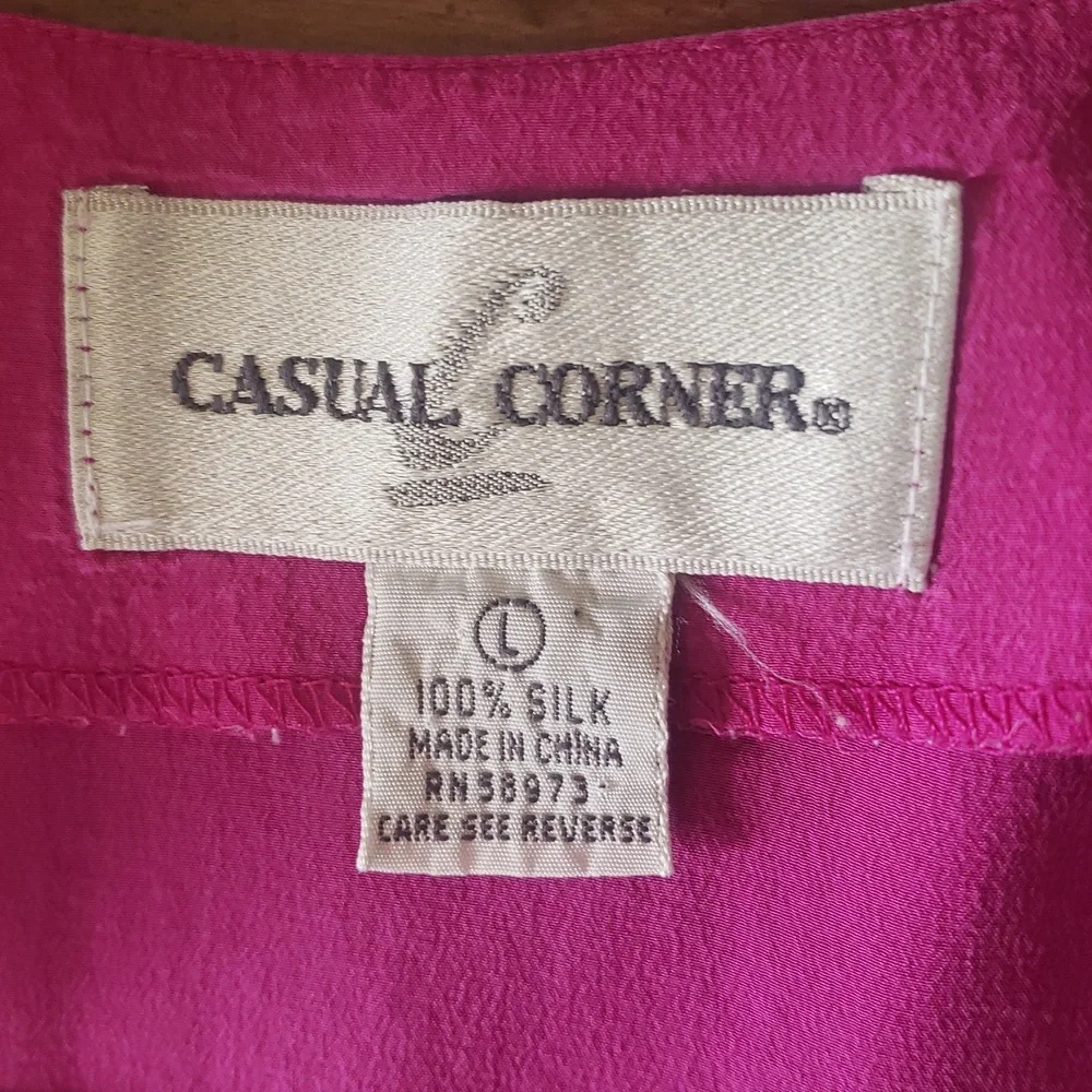 Casual Corner Silk Pink Sleeveless Tank Top, Sz L - Picture 7 of 10